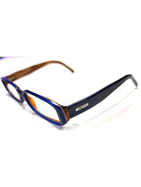 Versace 3004 128 Blue Brown Rectangle Eyeglasses Frame Italy 50-16 135